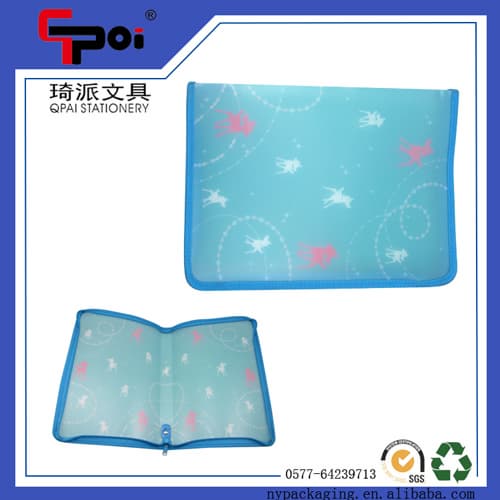 Customized PP Stationery Print Document Folder With Zipper